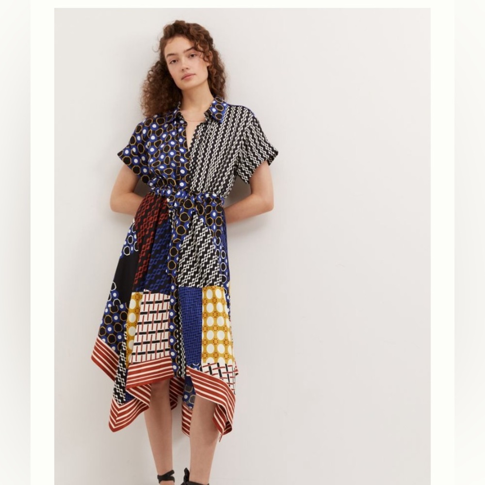 NWT Anthropologie Contrast Midi Shirt Dress- S